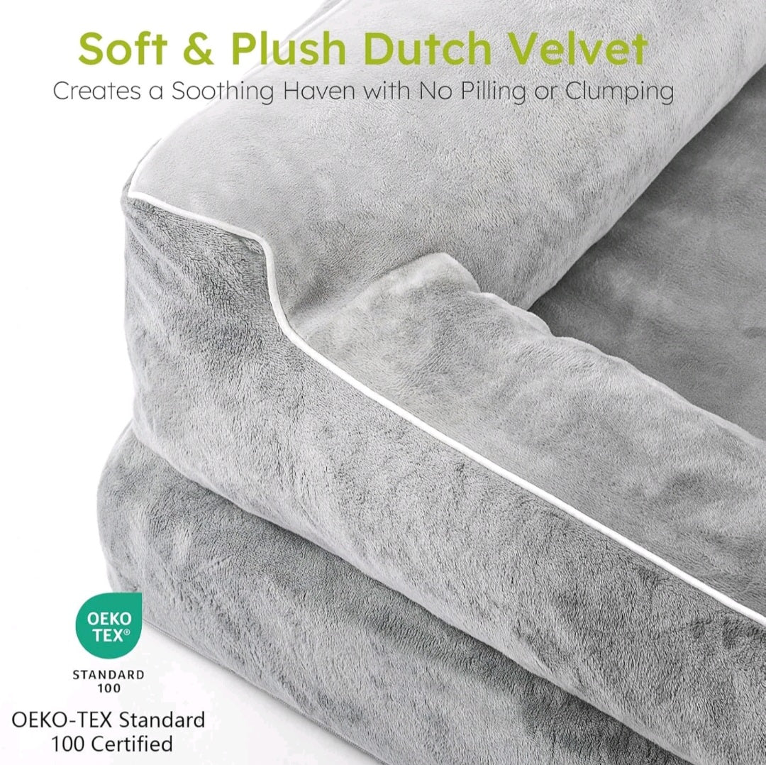 RoyalDen™ Orthopedic Calming Dog Bed – Memory Foam + Cooling Gel