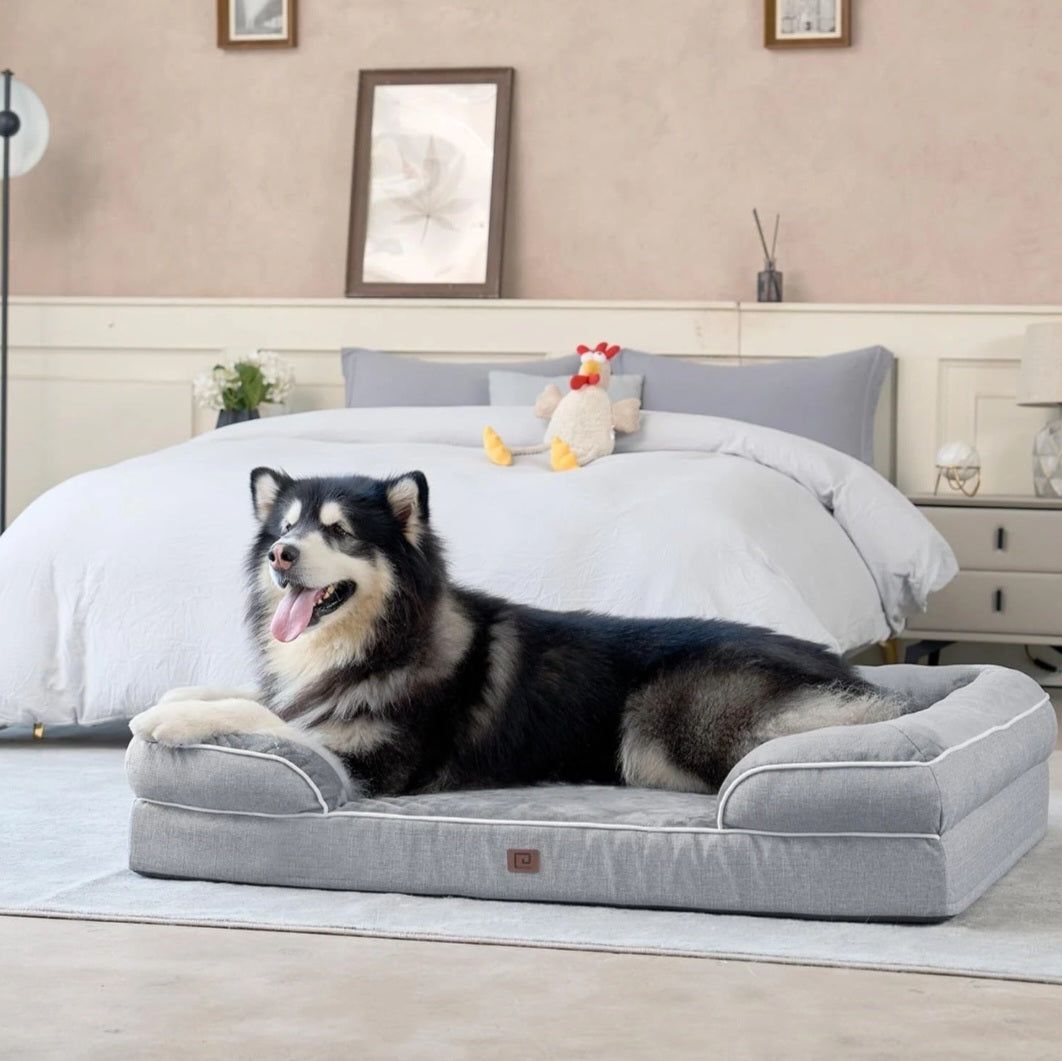 RoyalDen™ Orthopedic Calming Dog Bed – Memory Foam + Cooling Gel
