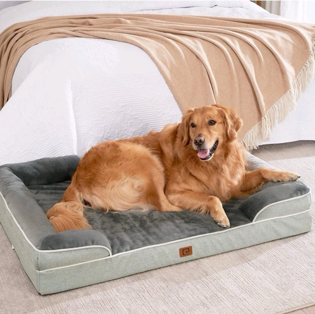 RoyalDen™ Orthopedic Calming Dog Bed – Memory Foam + Cooling Gel
