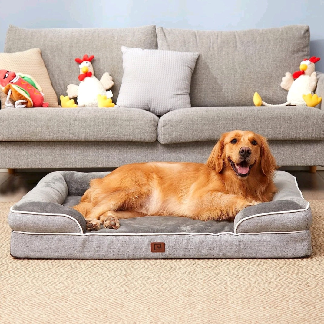 RoyalDen™ Orthopedic Calming Dog Bed – Memory Foam + Cooling Gel